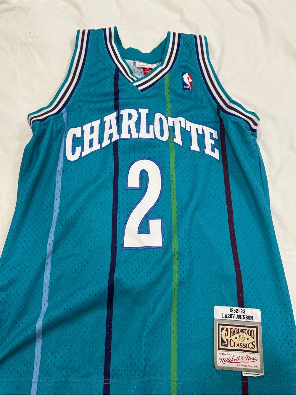 Mitchell & Ness Charlotte Hornets Teal Larry Johnson #2 Retro Jersey